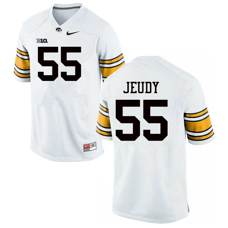 Men #55 Yahweh Jeudy Iowa Hawkeyes College Football Jerseys Sale-White - Click Image to Close